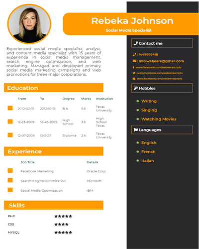 Free Resume Template One