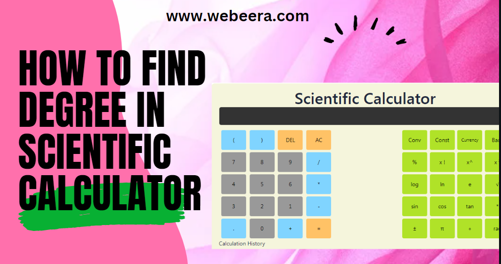How to find degree in Scientific Calculator